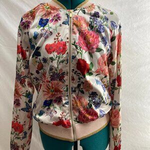Girl's Nathalie Lete H&M floral bomber jacket Sz 14y+
